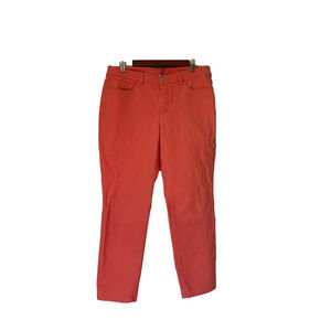 Christopher & Banks 10 Spring Peach Colorful Cottagecore Stretch Denim Jeans